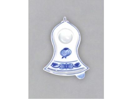 Svícen plochý zvonek 87 x 68 x 22 mm, cibulák, Český porcelán