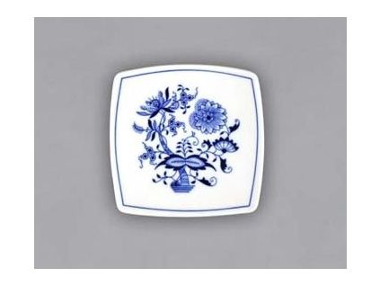Podšálek hranatý 13 cm, cibulák, Český porcelán