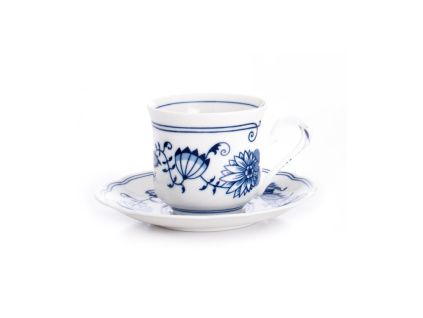Kávový šálek s podšálkem, cibulák, 150 ml, porcelán Leander