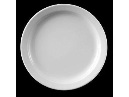 Talíř dezertní 21 cm, bílý porcelán, Praha, G. Benedikt