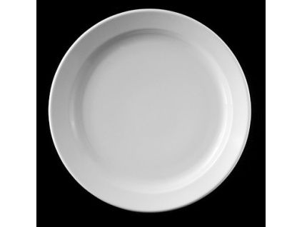 Talíř mělký 31 cm, bílý porcelán, Praha, G. Benedikt
