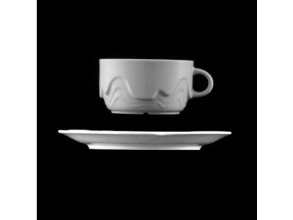 Šálek s podšálkem 240 ml, bílý porcelán, Melodie, G. Benedikt