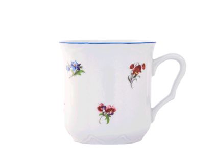 Hrnek Karel, 0,27 l, Český porcelán Dubí, házenka s modrou linkou