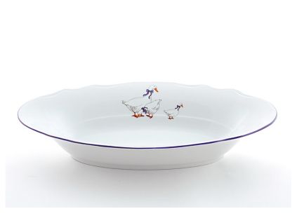 Koš na chléb, husy, český porcelán, 33 cm, Leander