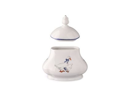Dóza na čajové sáčky, husy, český porcelán, Leander