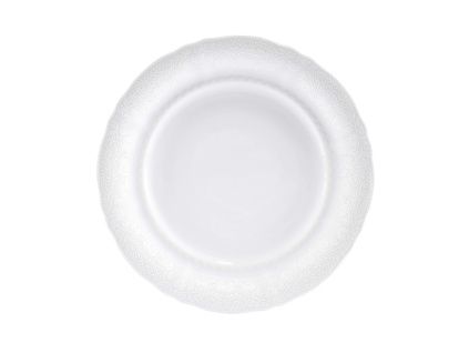 Talíř mělký, český porcelán, 25 cm, Sonáta, bílá krajka, Leander