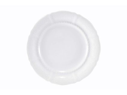Talíř dezertní, český porcelán, 19 cm, Sonáta, bílá krajka, Leander