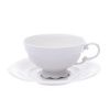 Šálek nízký s podšálkem, 0,2 l, český porcelán, Sonáta, bílá krajka, Leander