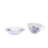 Fialky, šálek a podšálek B+B, 0,21 l, Český porcelán Dubí..
