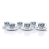 Sada kávových šálků s podšálkem, český porcelán, 170 ml, Saphyr, cibulák, Thun, 6 ks