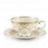 Šálek s podšálkem Sonáta, český porcelán, 0,20 l, slonová kost, zlatotisk, Leander