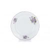 Talíř mělký, český porcelán, 24 cm, fialky, Český porcelán