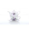 Souprava šálku a konvičky Sonne, 16 cm, fialky, Český porcelán