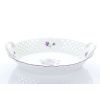 Košík prolamovaný, český porcelán, 28 cm, fialky, Český porcelán