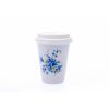 Hrnek na kávu s sebou, 310 ml, pomněnky, porcelán Dubí