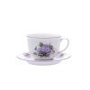 Šálek s podšálkem, 500 ml, fialky, Český porcelán Dubí