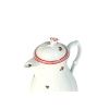 Konvice kávová s víčkem 1,55 l, házenka s červeným proužkem, Český porcelán