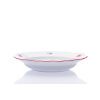 Talíř hluboký, 24 cm, házenka s červeným proužkem, Český porcelán