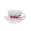 Šálek s podšálkem D, 0,40 l, jahody, Český porcelán