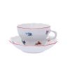 Šálek s podšálkem D, 0,40 l, házenka s červenou linkou, Český porcelán