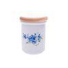 Dóza s dřevěným uzávěrem B - střední  10,5 x 8,2 cm, pomněnky, Český porcelán