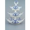 Etažér 3-dílný - mísy pětihranné prolamované  19+24+28 cm,  cibulák, Český porcelán
