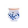 Dóza s nápisem dle Vaší volby, 10,4 cm, cibulák, Český porcelán