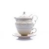 ŠÁLEK S KONVIČKOU, ČESKÝ PORCELÁN, SLONOVÁ KOST, PLATINOVÁ LINKA, 0,2 L A 0,4 L, LEANDER